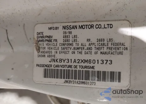 1999 Infiniti Q45 Touring z USA, uszkodzony, nr VIN JNKBY31A2XM601373